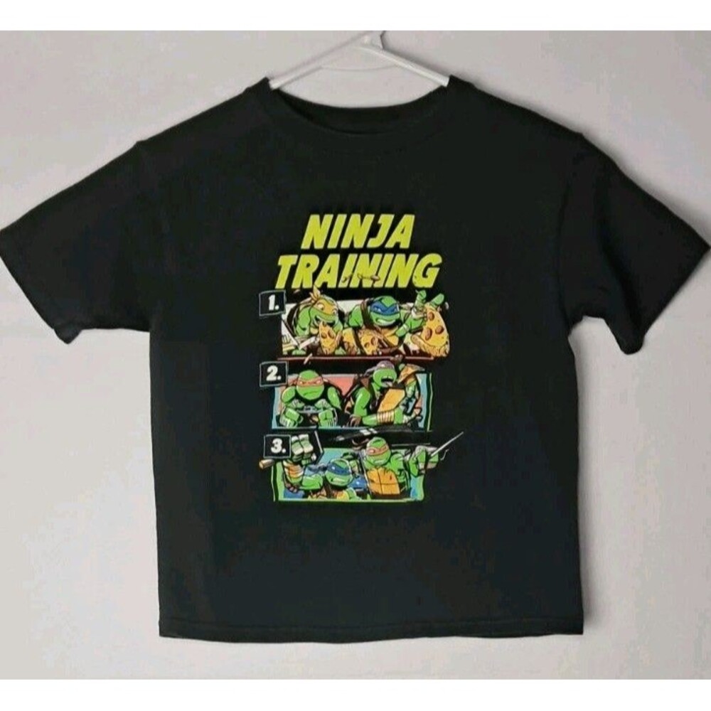 Nickelodeon TMNT Ninja Turtles Youth Large 7 Short Sleeve T Shirt Black